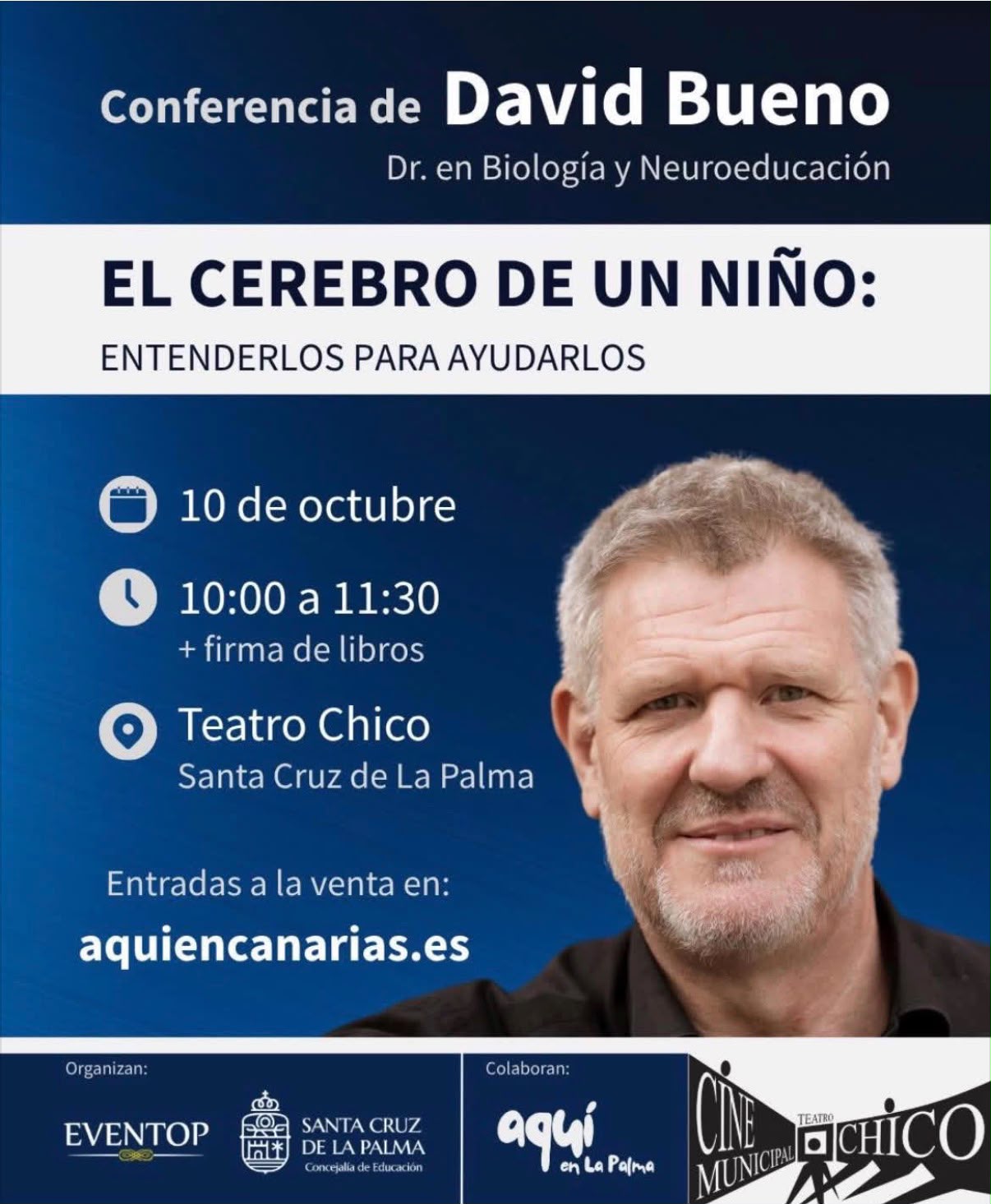 Santa Cruz de La Palma acogerá la conferencia ‘El cerebro de un niño: entenderlos para ayudarlos’ con el neuroeducador David Bueno