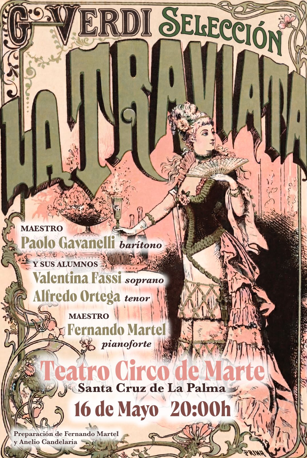 Santa Cruz de La Palma acoge este sábado una versión limitada y excepcional de La Traviata de Verdi en el Teatro Circo de Marte