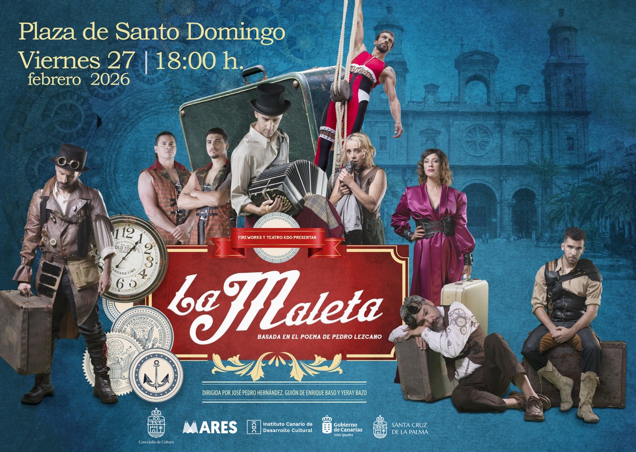 Santa Cruz de La Palma lleva el teatro a la calle con la representación de La Maleta en la Plaza de Santo Domingo