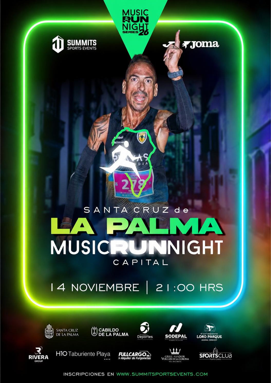 Santa Cruz de La Palma acogerá el 14 de noviembre la cuarta edición de La Palma Music Run Night