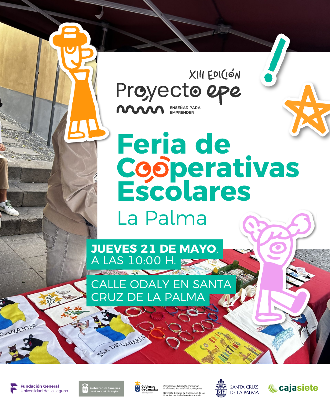 Santa Cruz de La Palma vuelve a convertirse en punto de encuentro del emprendimiento escolar con la feria de cooperativas